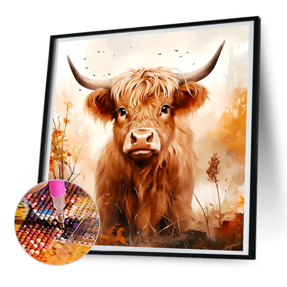 Diamond Painting - Full Round Drill - Highland Yak(Canvas|30*30cm)