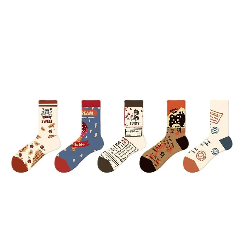 Unisex Trendy and Fashionable Oil Painting Socks -5 Pairs