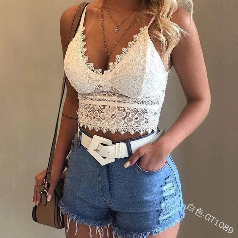 Hot sale wireless lace ladies sexy bra ladies plus size wireless bra sexy underwear V-neck underwear bra