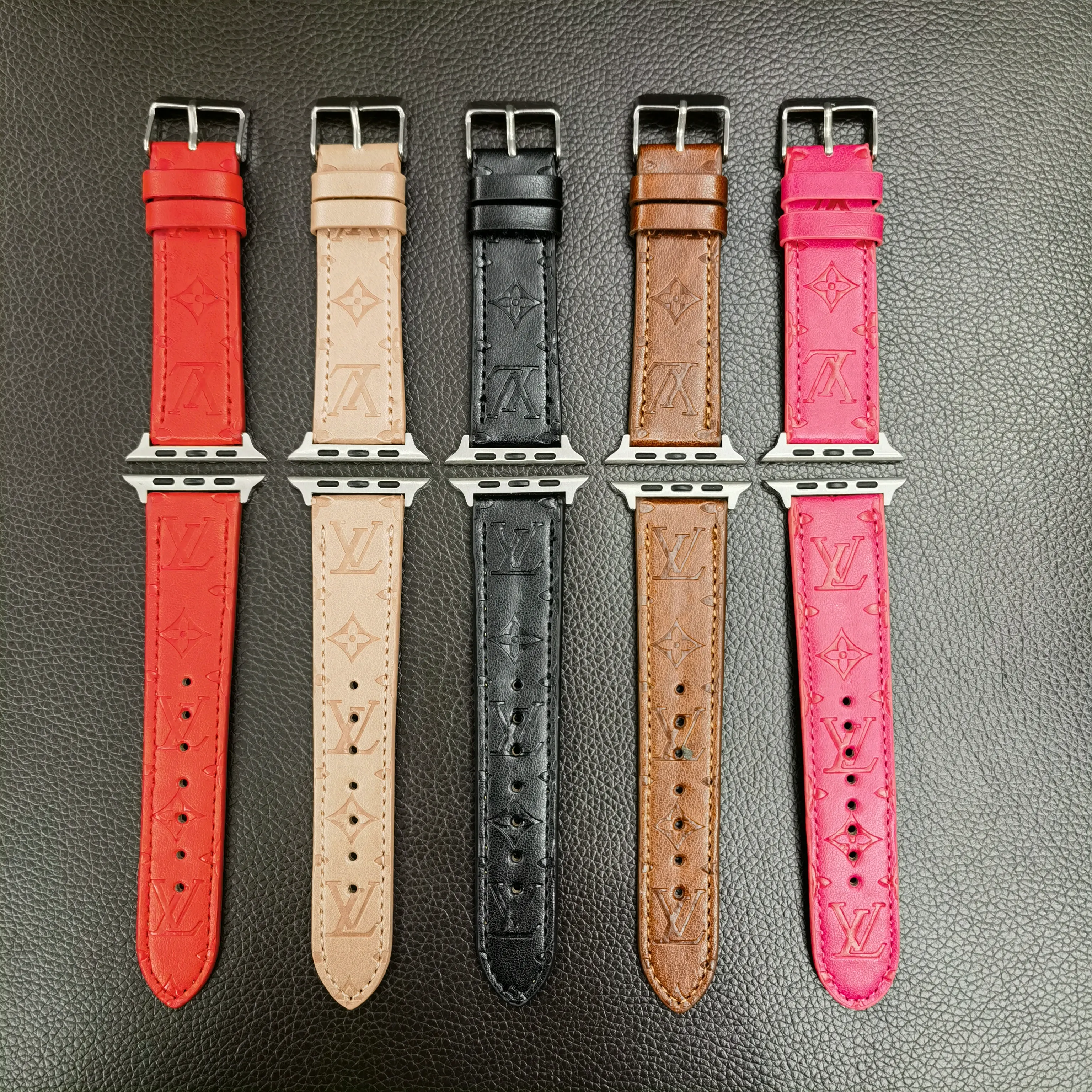 Louis Vuitton 3D Embossed Leather Apple Watch Strap