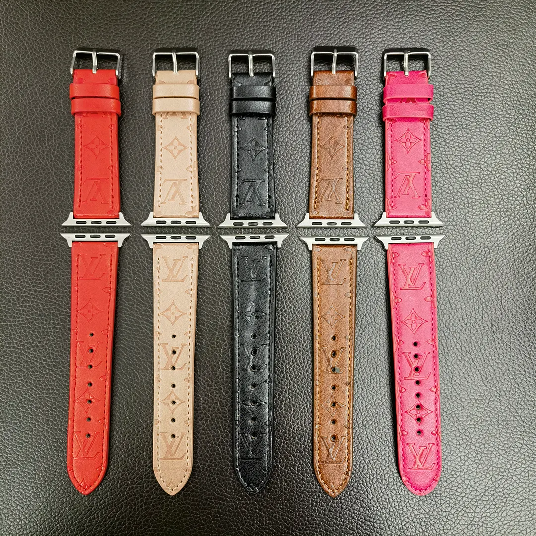 Louis Vuitton 3D Embossed Leather Apple Watch Strap