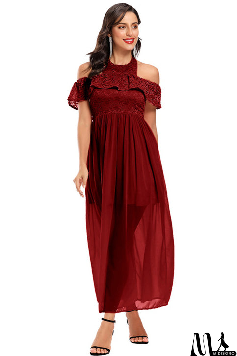 MidiSono - Fabulous Lace Off-the-shoulder Midi Prom Dress