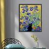 Van Gogh Irises And Black Cat-11CT Stamped Cross Stitch 40*50cm/15.75*19.69in