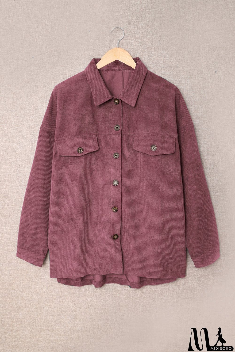 MidiSono - Fall Corduroy Shirt Coat