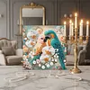 Fleurs oiseaux bricolage, set de peinture perl&eacute;e avec forme sp&eacute;ciale avec cadre 25x25cm