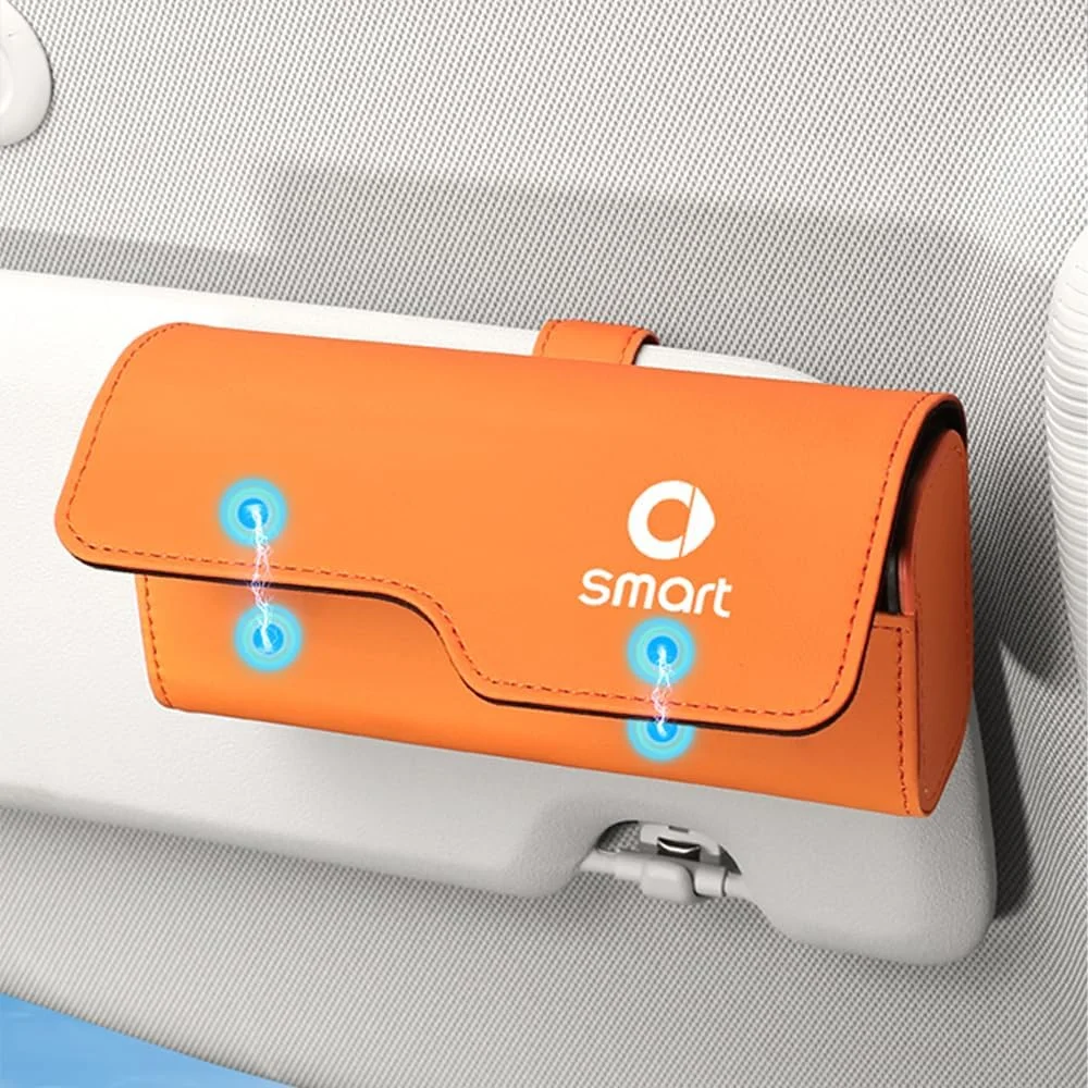 Leather Car Glasses Storage Box