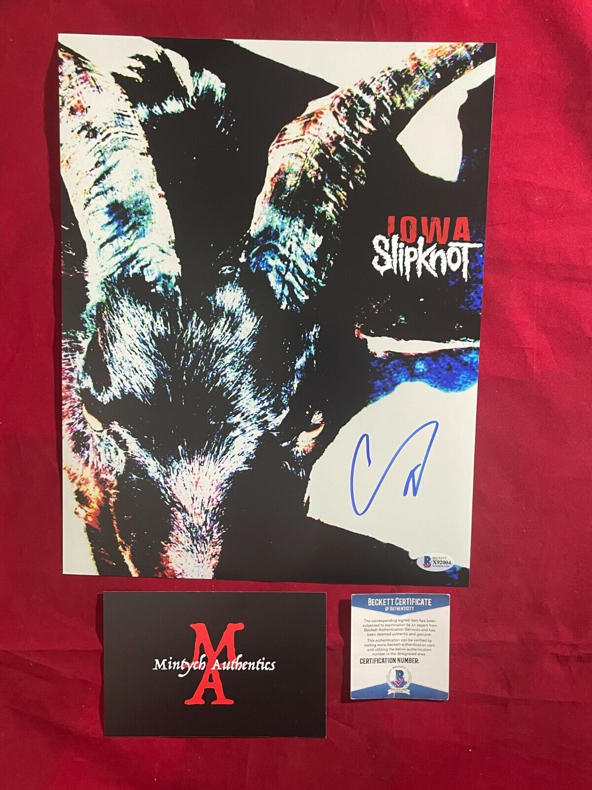 COREY TAYLOR SLIPKNOT STONE SOUR SIGNED 11x14 Photo Poster painting! BECKETT COA! CMFT! IOWA!