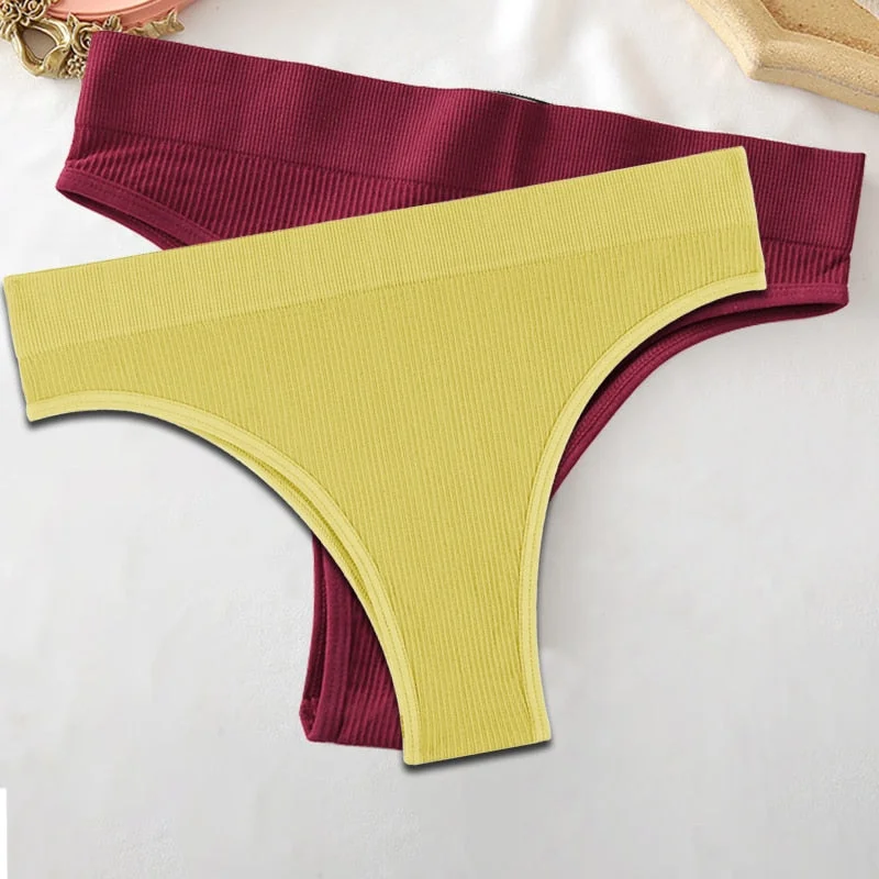 Seamless Women Pantys Girls Thongs High Waisted Soft Woman Briefs Fashion 6 Solid Colors S-XL Sexy Underpants For Women New