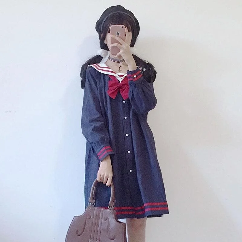 Harajuku Sailor Collar Dress SP13409