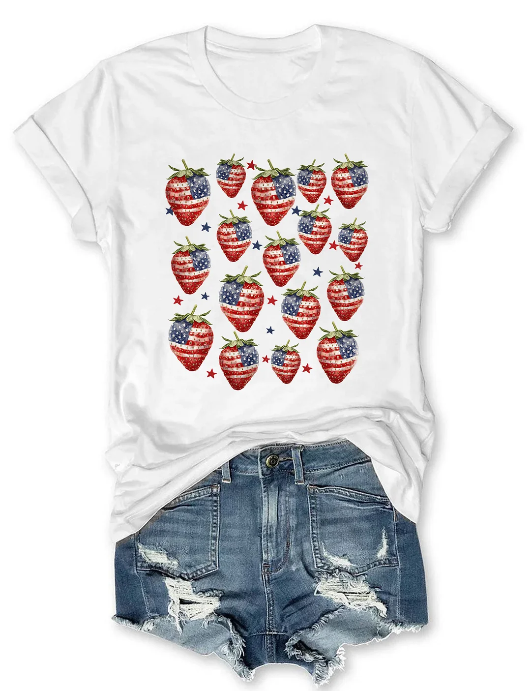4th Of July Strawberries T-Shirt