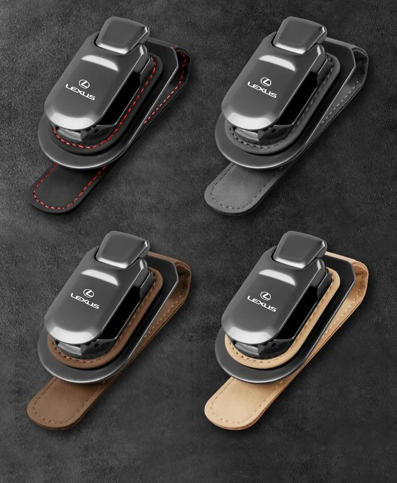 Car-mounted multi-functional suede leather glasses holder