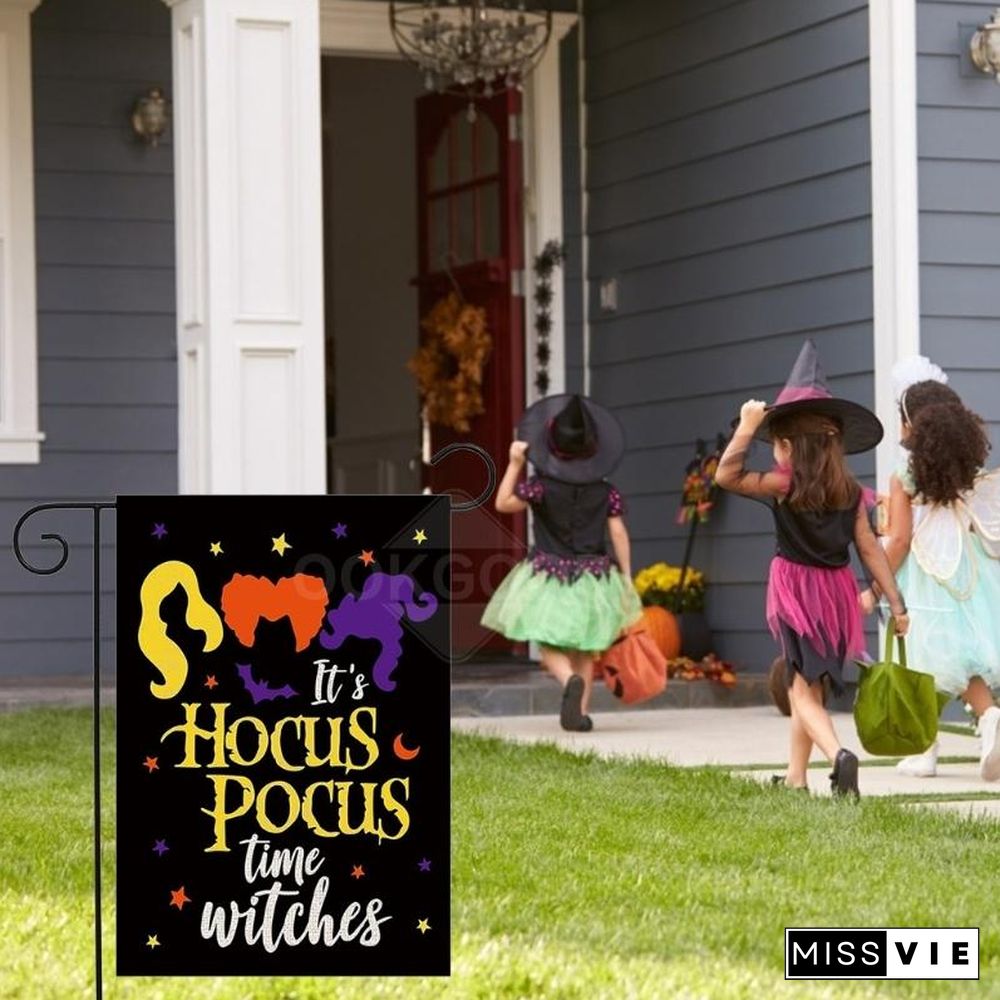 Sanderson Sisters Themed Garden Flag For Halloween Decoration