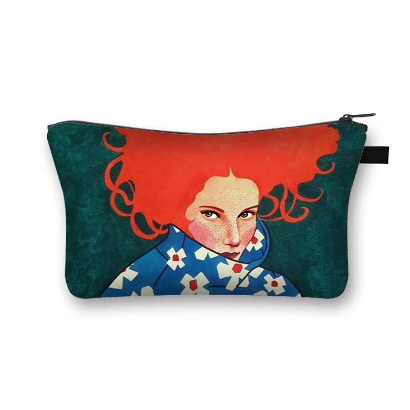 Polyester Cosmetic Bag - Redhead Girl