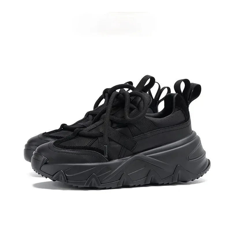 Women Sneakers Flat Platform Shoes 2021 Height Increasing PU Leather Fashion Casual Shoes Breathable Thick Bottom Ladies Shoes