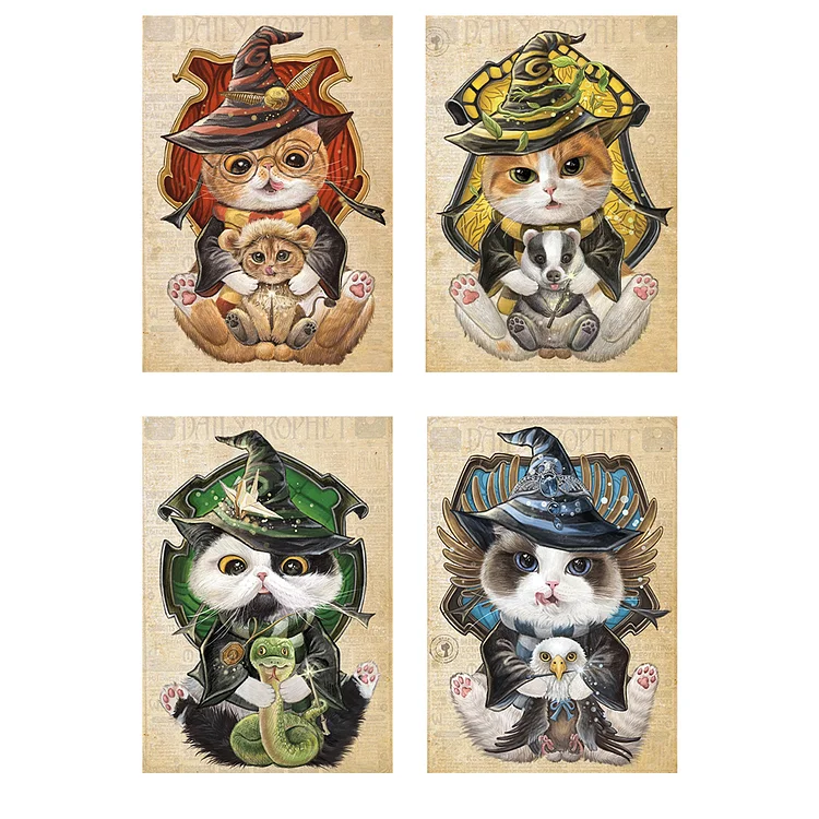 Full Round Drill Diamond Painting - Harry Potter School Kittens - 30*40cm