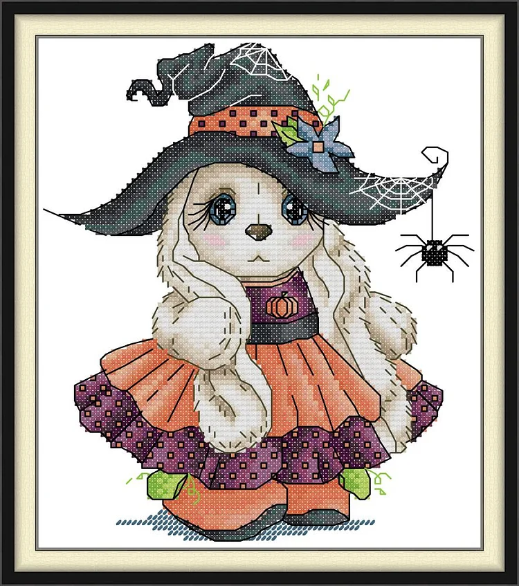 【Joy Sunday Brand】Halloween Bunny 20*22cm 14CT Stamped Cross Stitch gbfke