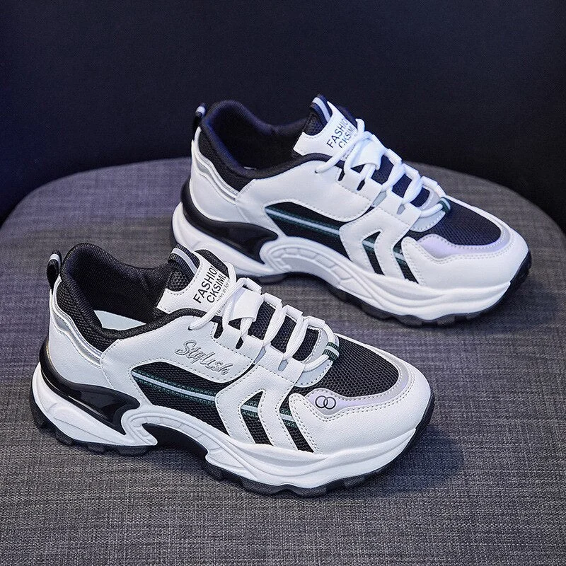 Women's Chunky Sneakers Women Shoes 2021 Fashion Korean White Casual Running Sport Shoe Platform Vulcanized Tennis Basket Femme