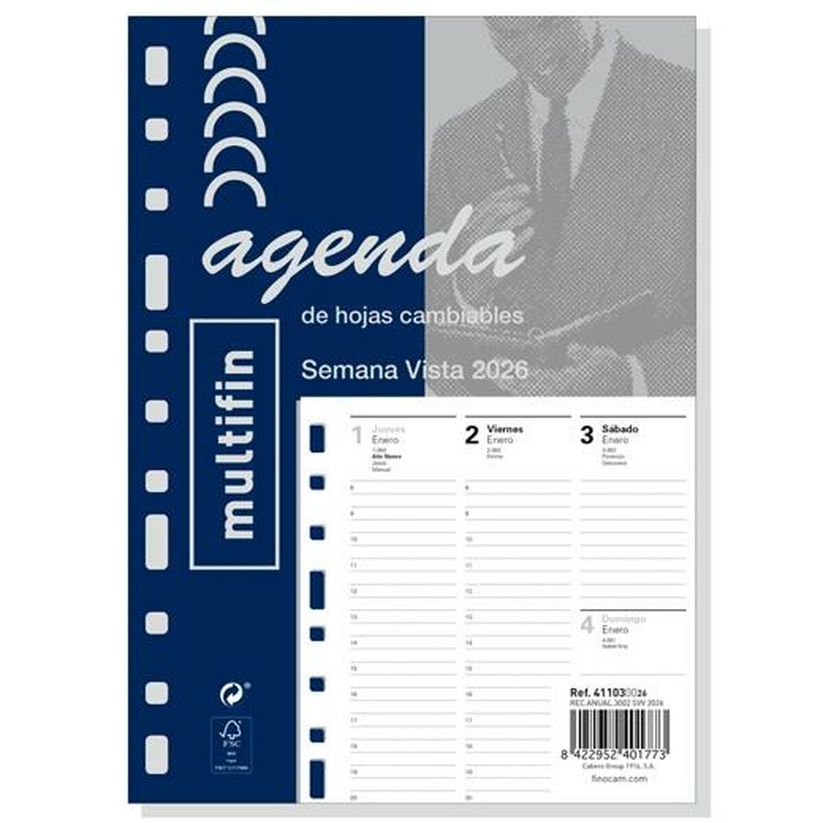 Diary Refill Finocam MULTIFIN 2026 15,5 x 21,5 cm