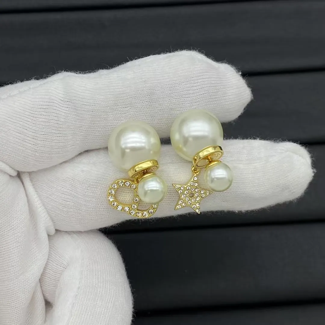 Dior Asymmetric Charms Pearl Earrings