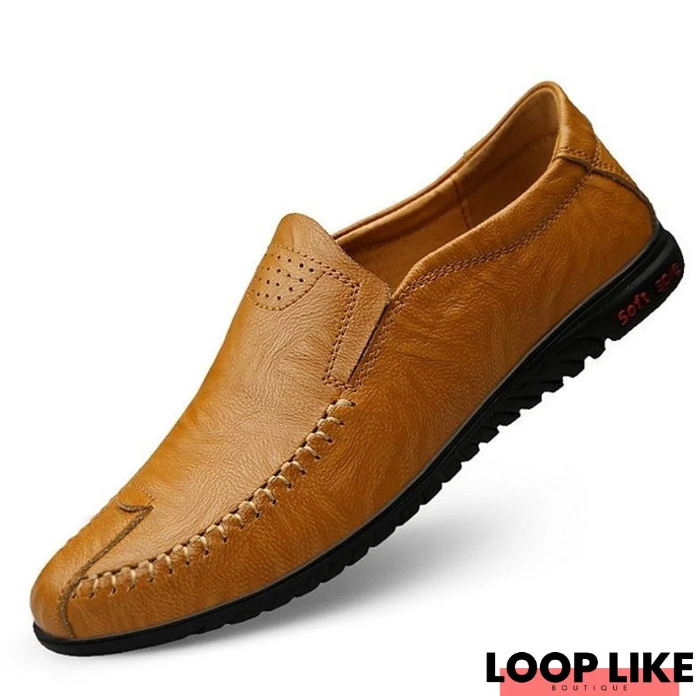 Men's Comfort Shoes Summer / Fall Daily Loafers & Slip-Ons Cowhide Light Brown / Dark Brown / Black