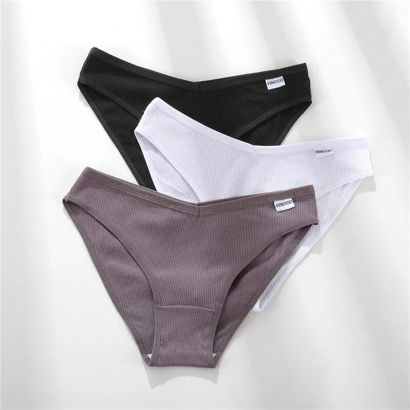 FINETOO Cotton Letter Panties Women M-2XL Casual Briefs Female Underpants Fashion Lady Underwear Girl Soft Panty Women Intimates