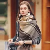 Autumn Winter Plaid Tassels Shawl Women Scarf