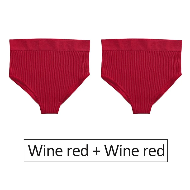 2PCS/Set Women's Panties High Waist Seamless Underwear Female Underpants Woman Sexy Briefs Ladies Panties Intimates Lingerie