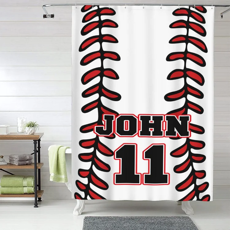 Personal Kids Baseball Pattern Shower Curtain|C60