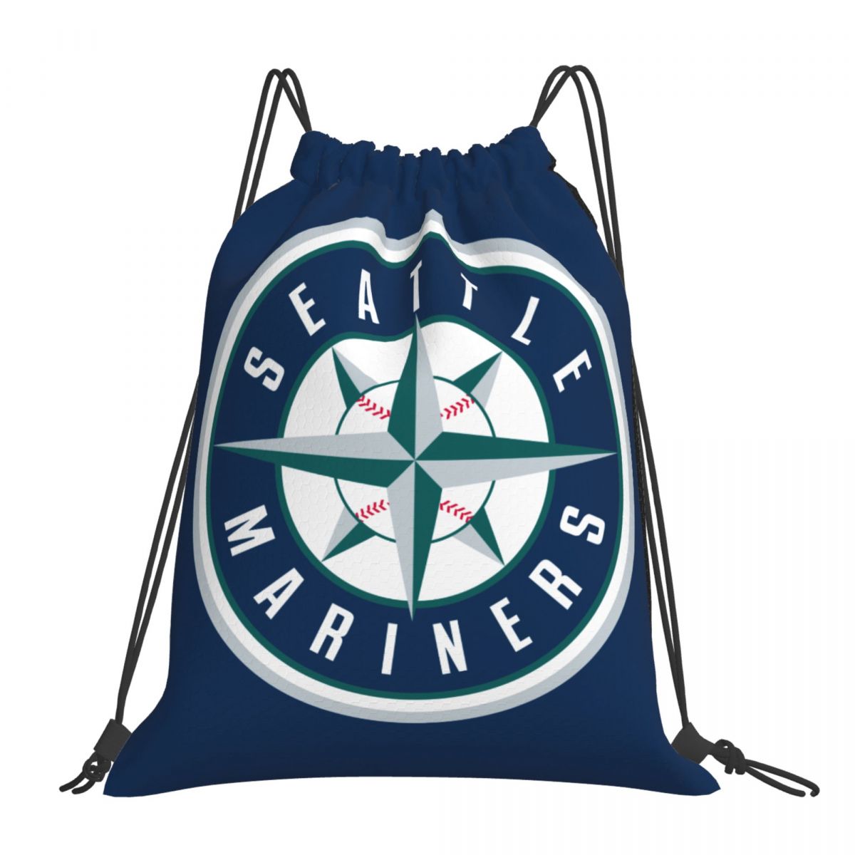 Seattle Mariners Logo Foldable Sports Gym Drawstring Bag