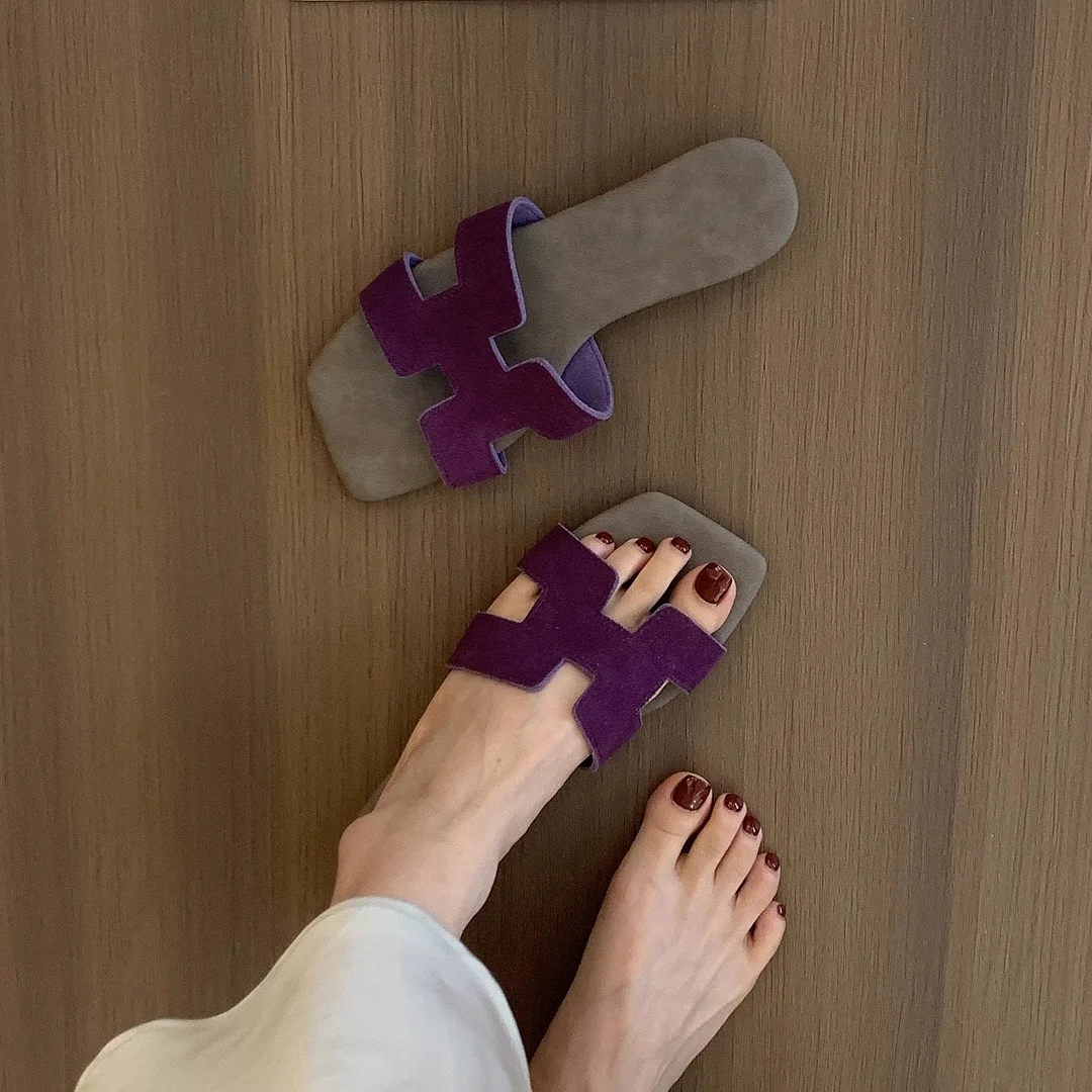 Breakj Breakj Women Wear Summer New Korean Cool Drag Soft Flat Bottom One-Word Drag Seaside Beach Shoes