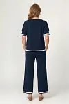 Contrast Trim Knitwear, Wide Leg Trousers Set, Guangzhou Garment Factory, Mature Women Fashion (30-60), Smart Casual Lounge Set
