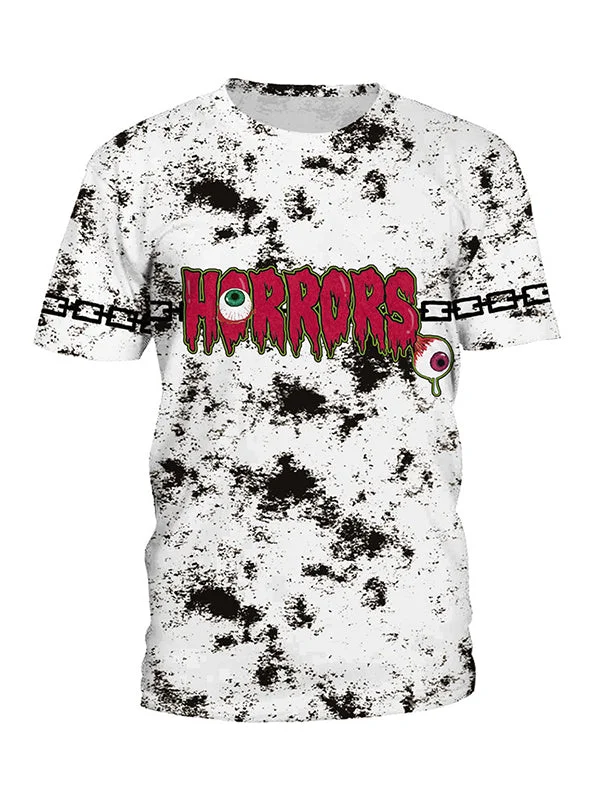 Eyeball 3d Printed Round Neck Loose T-shirt