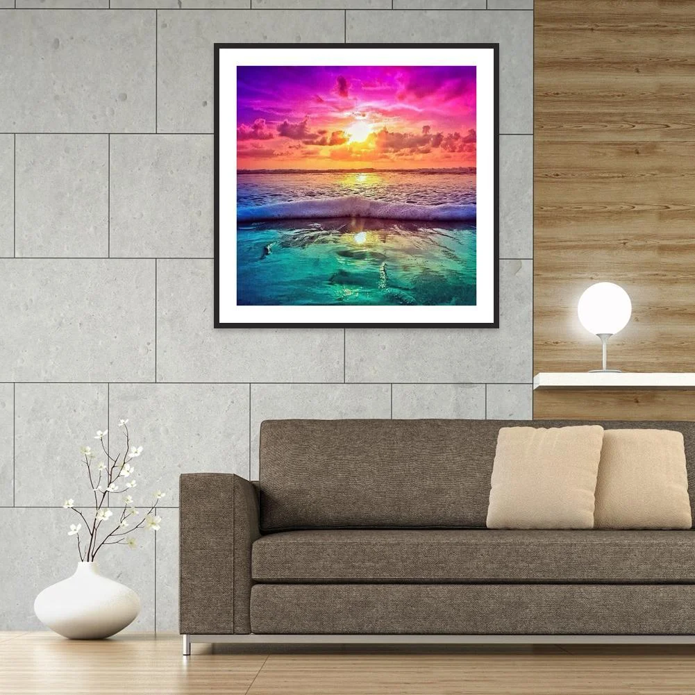 Diamond Painting - Full Round Drill - Sunset Sea(30*30cm)