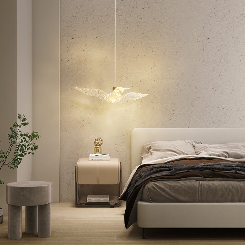 Modern Luxury Bird Iron Acrylic LED Pendant Light For Bedroom