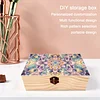Mandala DIY Diamant Kunst Aufbewahrungsbox aus Holz mit Verschluss Schreibtisch-Organizer