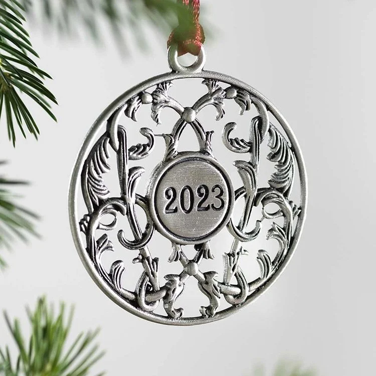 Solid Pewter Christmas Tree Ornament