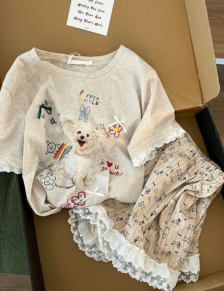 Women's Puppy Dog Pajama Set