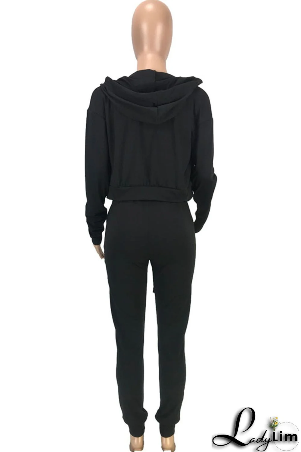 Pink Casual Sportswear Solid Cardigan Vests Pants Long Sleeve Three-piece Set