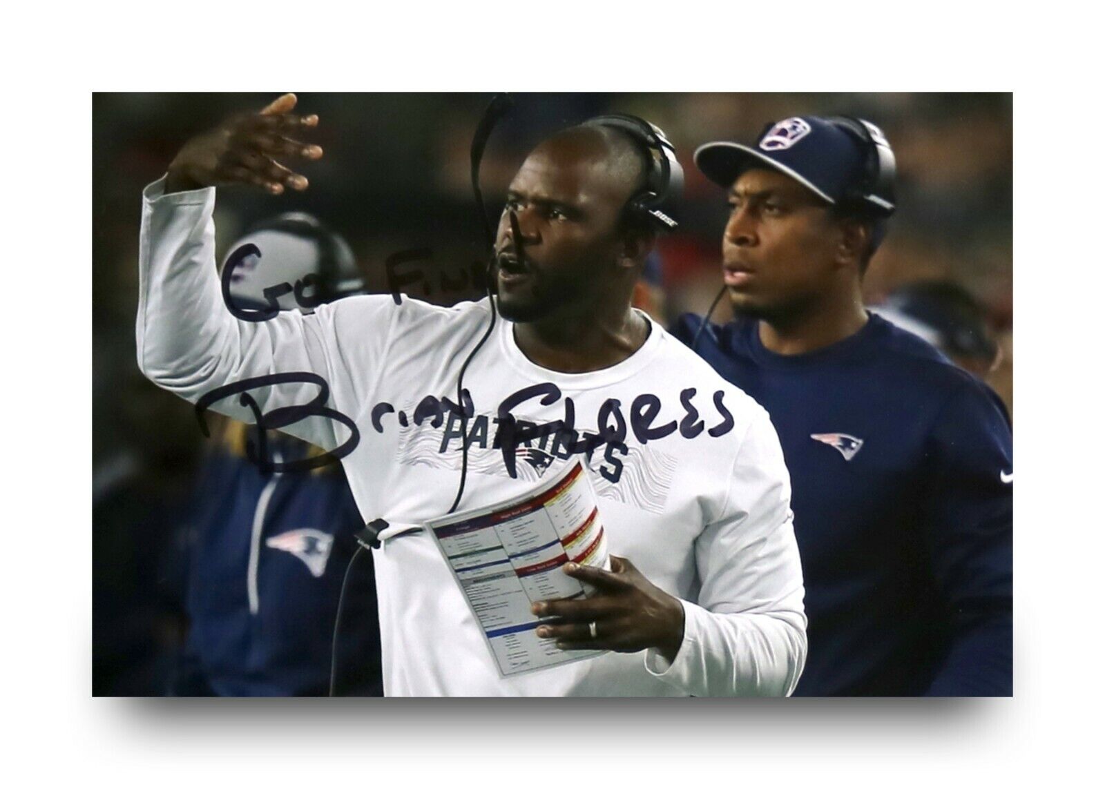 Brian Flores Signed 6x4 Photo Poster painting American Football Miami Dolphins NFL Autograph COA