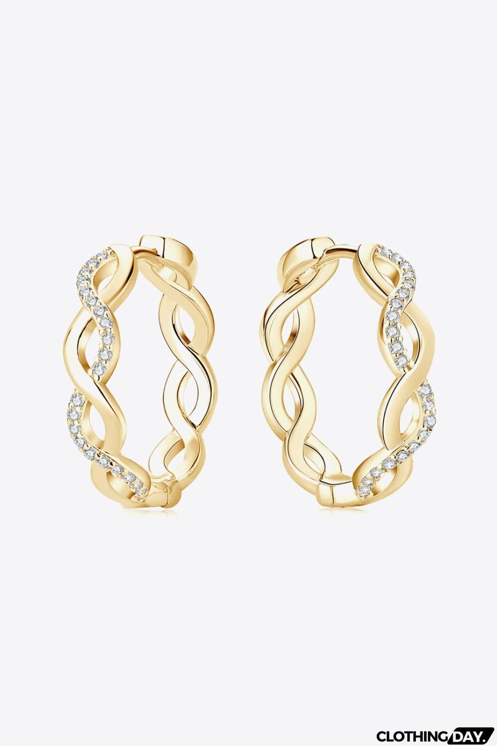Moissanite Crisscross Hoop Earrings