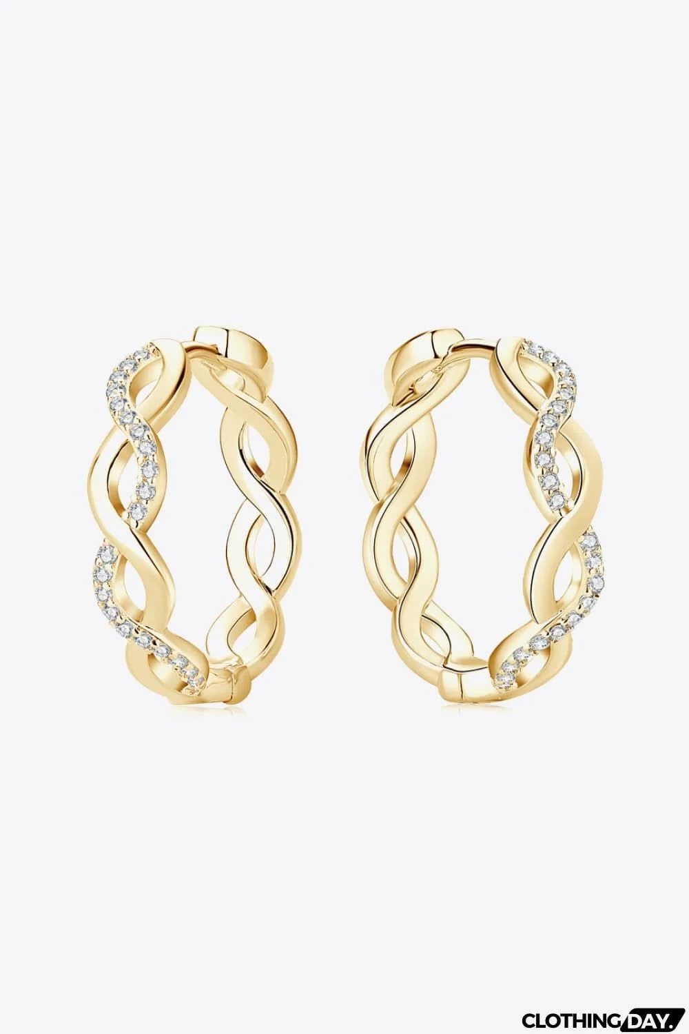 Moissanite Crisscross Hoop Earrings