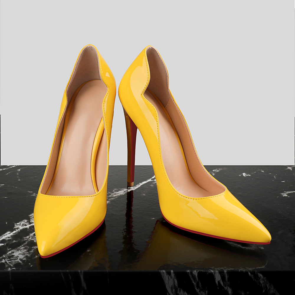120mm/4.72 Inch Women's High Heels Party Stilettos Patent Leather Red Bottom Pumps