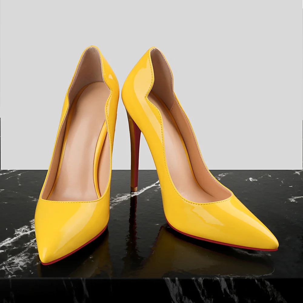 120mm/4.72 Inch Women's High Heels Party Stilettos Patent Leather Red Bottom Pumps