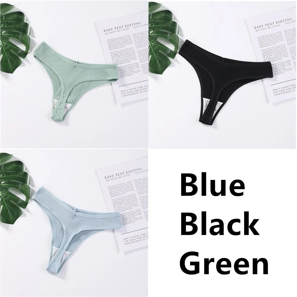 3Pcs/Set Panties G-String Ladies Sexy Panties Ladies Ladies Thong Underwear Low Waist Solid Comfortable Cotton Panties Lingerie