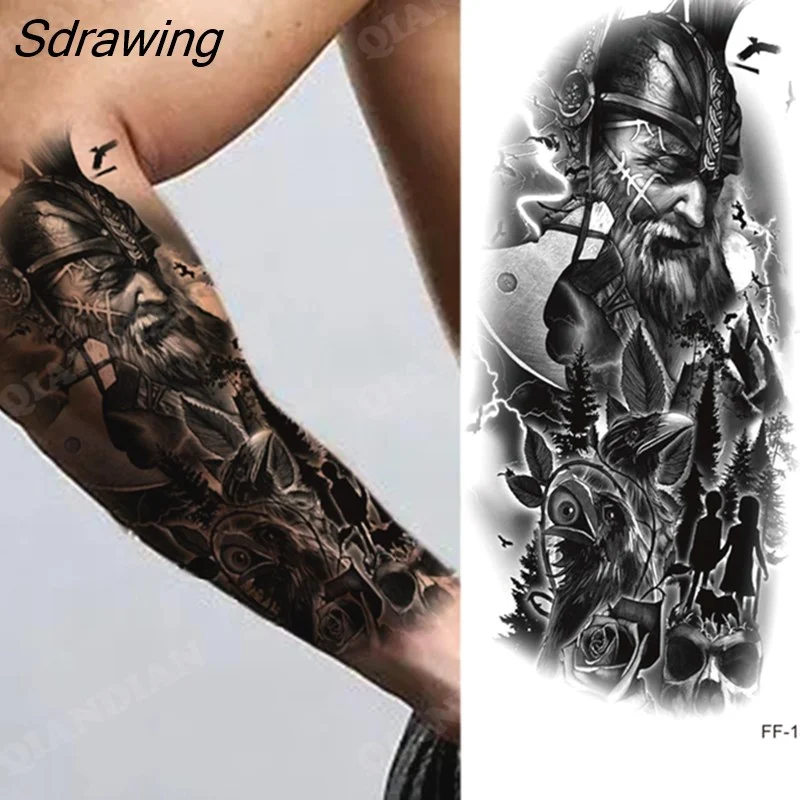 Sdrawing New Waterproof Temporary Tattoo Sticker Lion King Tiger Wolf Forest Mechanical Wild Boat Men Body Art Arm Fake Tatoo Women 328-0