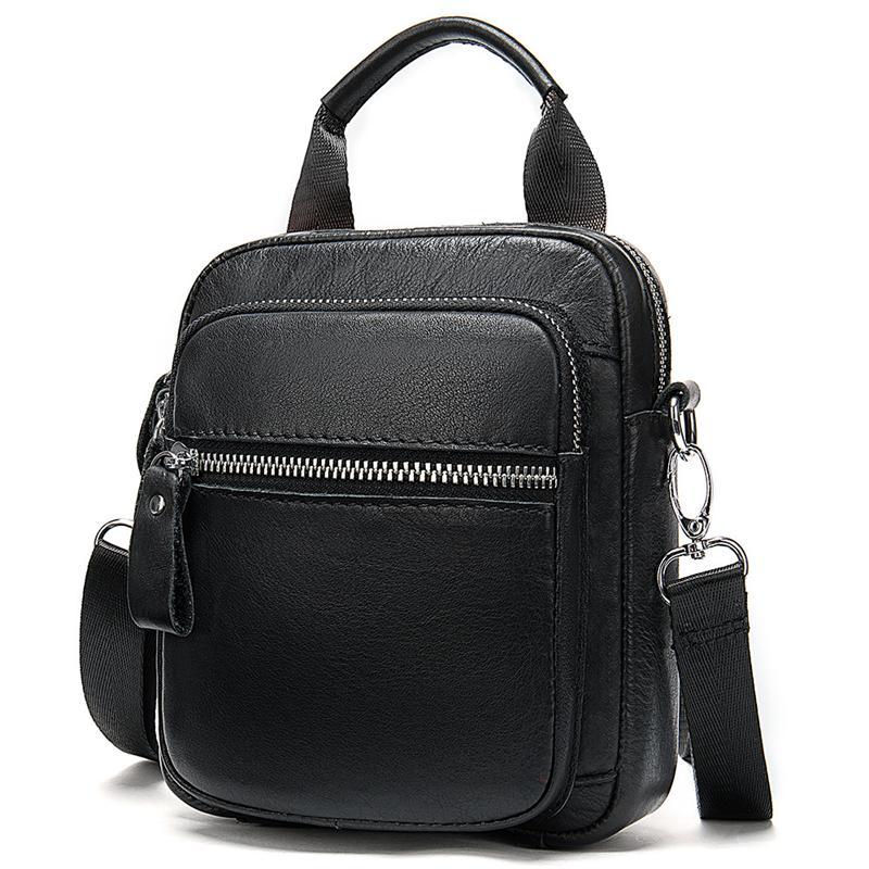 Men's Leather Crossbody Bag Simple Style Handbag Shoulder Bag
