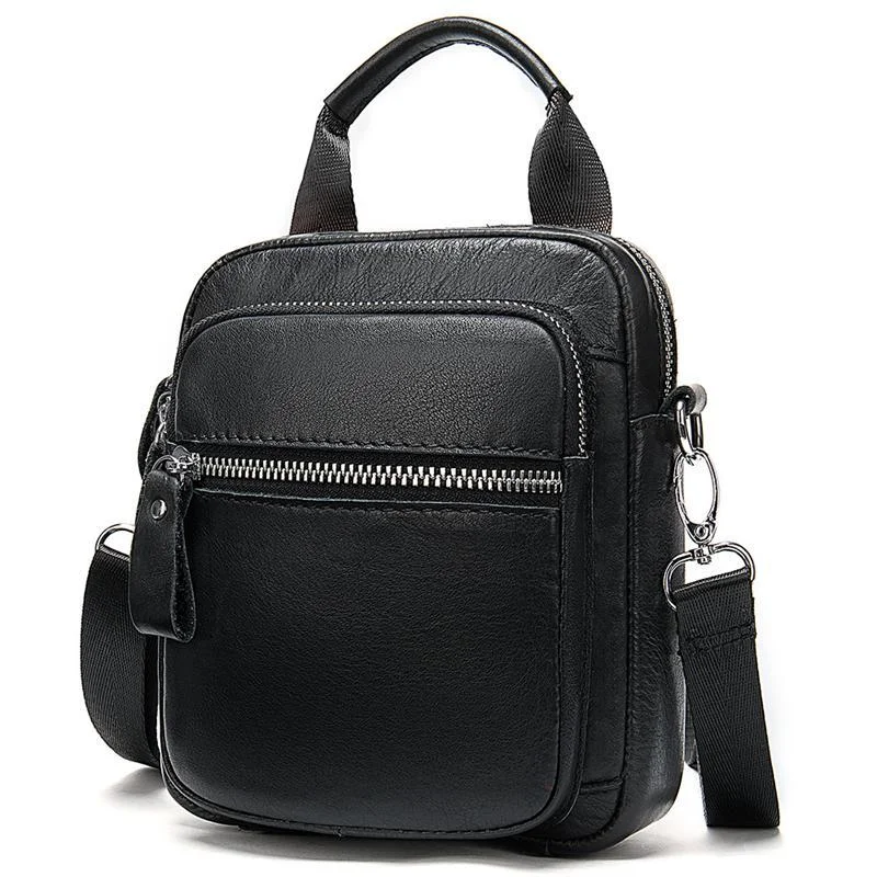 Men's Leather Crossbody Bag Simple Style Handbag Shoulder Bag