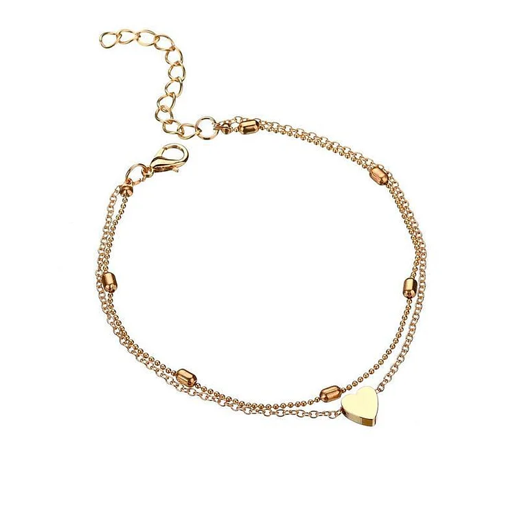 Summer Beach Style Ankle Bracelet bohemia Anklet with Heart Charm for Women