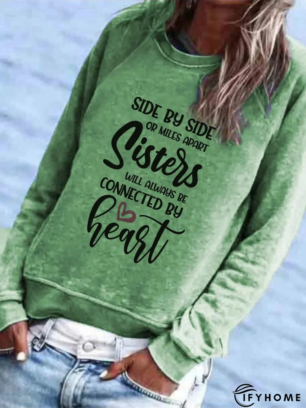 Sister Raglan Sleeve Casual Loose Sweatshirt | IFYHOME