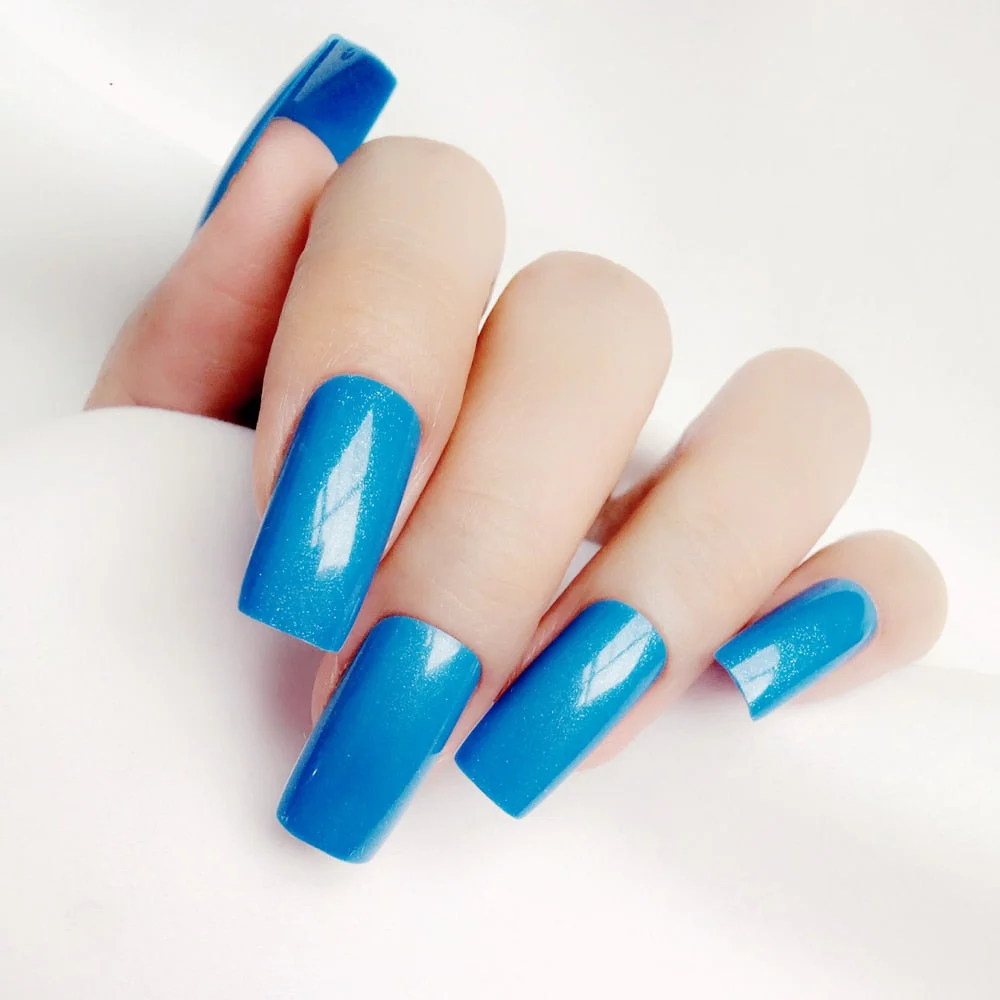 24Pcs Shiny Dark Brown Press On Fake Nails Long Flat Artificial False Nails For Design DIY Full Cover Tips Manicure Tool-Nail Inspo